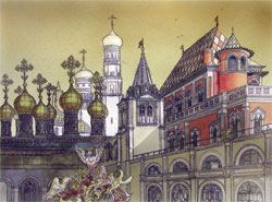 Series "Old Moscow" Cardboard, monotypy, 60x80