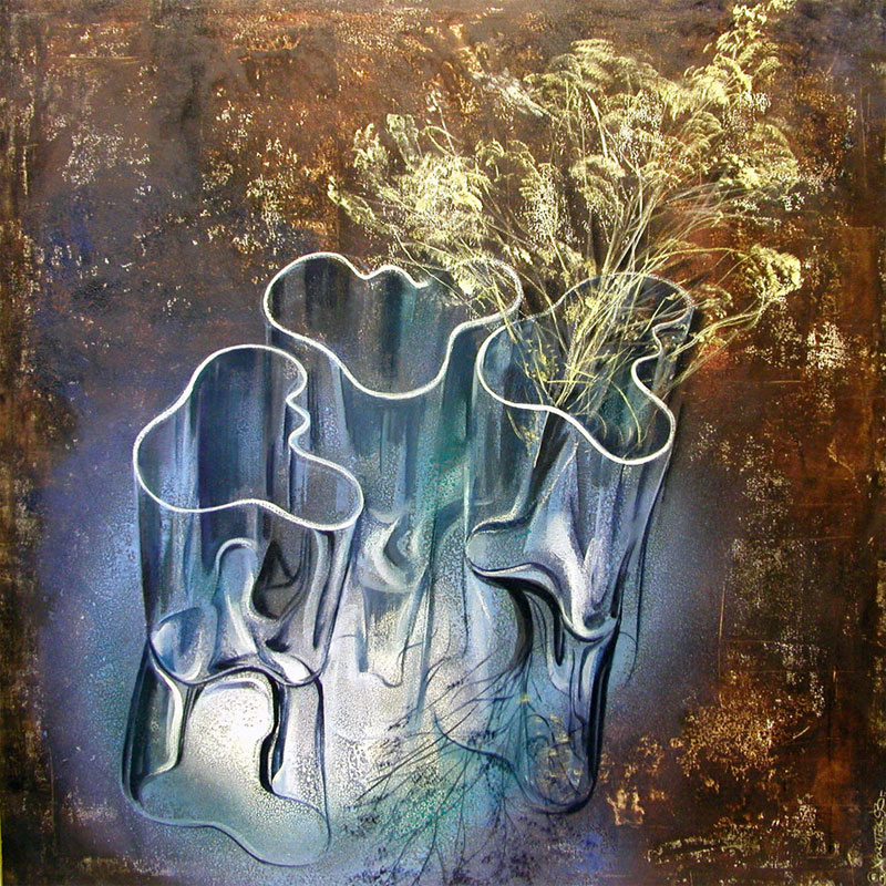 <b>РІР‚СљBlue vasesРІР‚Сњ</b><br>Canvas, oil, 100x100
